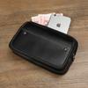 Nueva Bolsa de Cintura Negra para Teléfono Móvil de Negocios para Hombre, Multifuncional de Doble Capa, Bolsa Cuadrada Pequeña, Cartera de Regalo para Monedas