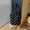 Bolsa Saco Versátil para o Dia a Dia 2026 Nova de Ombro Único Feminina Grande Capacidade Veludo Bolinhas Casual Retrô Camurça Bolsa de Mão