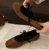 Zapatos de Felpa con Cordones Estilo Retro Francés para Mujer, Nuevo Estilo Otoño e Invierno 2026, Zapatos de Ballet Suaves y Versátiles, Zapatos de Algodón