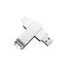 Memoria USB Giratoria de Metal para Uso en Coche, USB 3.0 de Gran Capacidad de 64 GB, Memoria Flash de Doble Uso para Computadora y Teléfono Móvil Tipo-C