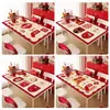 Mantel de Mesa de Año Nuevo, a Prueba de Aceite, Impermeable, No Lavable, Resistente al Calor, Mantel de Atmósfera Roja, Protector de Mesa de Dibujos Animados del Año del Caballo