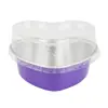 Caja de papel de aluminio en forma de corazón 100ml caja de almuerzo desechable caja de embalaje para llevar lata de aluminio para hornear pastel pudín resistente taza para hornear