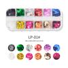 Amazon nail art borboleta lantejoulas 12 grades caixa longa unha lantejoulas borboleta redondo cor unha jóias