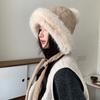 Bonito Chapéu de Pelúcia Lei Feng Inverno Feminino Engrossado Pescador Chapéu Quente Ciclismo Velo Forrado Orelha Protetor Cabeça Chapéu Rosto Pequeno