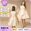 Vestido de Niñas Transfronterizo Verano Nuevo Niños Dulce Lazo Vestido de Satén Sin Mangas Vestido de Princesa