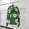 Algodão Flor Selecionado Cuidadosamente Estilo de Rua Retro Tendência Estampa Puff Capuz Unissex Camisa Larga Versátil Moletom Estampado