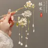 Pasador de Pelo con Borla Estilo Chino, Pasador Estilo Antiguo Dinastía Han, Pasador Simple Nuevo Chinoiserie, Pasador Moderno para la Parte Trasera de la Cabeza