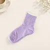 Calcetines finos de verano, calcetines de media pantorrilla para mujer, calcetines de malla hueca de colores caramelo lindos estilo japonés, calcetines transpirables para pantorrilla, calcetines de moda para mujer