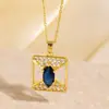 Collar con Colgante Ojo Turco Azul Ojo del Diablo Mismo Estilo Transfronterizo Cadena de Clavícula Nicho Collar Chapado en Oro de Cobre Acero de Titanio