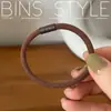Acessórios de Cabelo Femininos Cor Básica Tom Terroso Elásticos de Cabelo Marrons Elásticos de Cabelo Elásticos Koreanos com Padrão Diagonal
