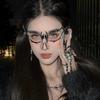 Máscara Metálica Cyberpunk de PP Adorno Nasal de Nicho Femenino Estilo Mecánico Y2K Masculino Máscara Facial de Halloween Cos