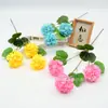 Hortensia de copo de nieve de 3 cabezas, rama única, flor artificial, adorno para sala de estar, arco de centro comercial, flor artificial de plomo para boda, flor de seda