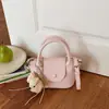 2026 Versión Coreana Nueva Moda Bolso Cesta con Patrón de Lichi para Mujer Bolso Cruzado de Hombro Pequeño Cuadrado Elegante de Moda