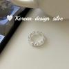 Moda Estilo Ins Coreano Joyería de Plata Plata de Ley S925 Anillo de Apertura Ajustable Sencillo Plateado Brillante Empalme de Concha