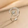 Anillo Exquisito Super Brillante de Circonita para Niñas, Lujo Accesible y Anillo de Apertura Ajustable de Gama Alta, Baño de Oro Real Simple
