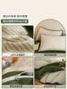 Conjunto de cama de algodão lavado simples escandinavo de quatro peças, colcha listrada de algodão puro, lençóis, conjunto de cama de três peças