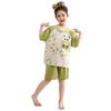 Pijama de Algodón Puro para Niñas, Verano para Niños, Delgado, Manga Corta, Conjunto de Dos Piezas para Bebé, Niñas Grandes, Ropa de Casa para Padres e Hijos