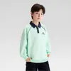 Ropa Infantil Zuoxi Camisa Polo para Niños Sudadera Infantil 2026 Nuevo Estilo Atuendo de Primavera Súper Elegante Camiseta de Manga Larga para Niños Grandes