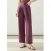 Rb Pedido Pantalones Anchos de Lino con Cintura Semi-Elástica Estilizados Pantalones de Pierna Recta para Mujer Otoño 2026 Pantalones Largos Nuevos
