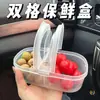 Lonchera de Frutas para Salidas, Contenedor de Comida Portátil para Estudiantes de Primaria, Transparente, con Tapa, Compartimentado y Conservador de Frescura