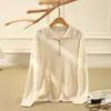 Suéter Blanco de Cashmere 100% Engrosado con Media Cremallera para Mujer, Suéter de Punto Trenzado Pulóver Casual Otoño e Invierno 2026