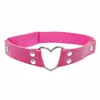 Couro PU Ecológico Punk Harajuku Coração Dupla Camada Tachas Garter Belt para Perna Estilo de Rua Sexy Tendência Joia Tornozeleira