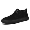 Piel Gamuza, Piel Gamuza Merceizada, Tenis de Caña Media, Botines, Zapatos Casuales de Piel para Hombre Retro Chino, Zapatos de Moda con Suela Gruesa