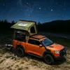 Barraca de Teto para Carro de Acampamento ao Ar Livre para 1-2 Pessoas, Dobrável Lateral Flip, Casca Dura de Alumínio, à Prova de Chuva, Impermeável e Resistente ao Desgaste