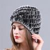 Novo Estilo Chapéu Espiral de Pelo de Coelho Rex Tecido para Mulheres de Meia-idade e Idosas Outono e Inverno Aconchegante e Quente Chapéu de Lã Baotou Abacaxi