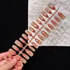 Caramelo Color Melocotón 30 Piezas Uñas Postizas Hechas a Mano Puras Hechas a Mano Estilo Nuevo Uñas Postizas Pre-Diseñadas para Uñas Artísticas Venta al por Mayor