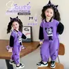 Conjunto de Moletom Kuromi para Meninas Primavera 2026 Novo Estiloso Infantil Primavera e Outono Estilo Coreano Casual Esportivo Conjunto de Duas Peças