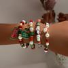 Pulseras Transfronterizas para Mujer, Pulseras de Navidad, Muñeco de Nieve, Navidad para Personas Mayores, Accesorios Festivos de Cuentas de Alta Gama, Venta al por Mayor en Yiwu