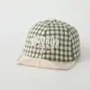 Nuevos Sombreros para Bebé de Comercio Exterior, Gorras de Béisbol Versátiles de Cuadros Retro, Sombreros Sencillos de Estilo Japonés y Coreano con Visera Suave para Niños y Niñas, Venta al por Mayor