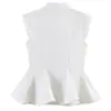Suéter feminino novo estilo, resistente a rugas, fácil de limpar, preto e branco, com gola decorativa, versátil para coletes e camisas