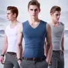 Source Source Chaleco sin costuras para hombre sin mangas cuello en V corte casual seda de hielo ajustado deportivo vallas Super Dropshipping