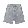 Nanyou Comercio Exterior Transfronterizo Marca de Moda Ch Cro Original Retro Bordado Pantalones Cortos de Mezclilla Corte Recto Holgado para Hombre