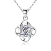 Collar Colgante de Trébol de Cuatro Hojas de la Suerte Set Pulsera de Pareja para Mujer Verano Zircón Azul Lindo y Elegante Joyería Exquisita