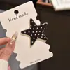 Grampo de cabelo elegante com bolinhas estilo coreano para franja, presilha lateral floral de luxo leve, acessório de cabelo tipo bobby pin