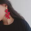 Pendientes de flores con cuentas hechos a mano, estilo moderno para vacaciones de verano, suaves, pequeños y frescos, recién llegados para mujer.