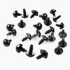 Olhos de Feijão Preto Rosqueados para Bonecas, Figuras de Brinquedo, Globos Oculares de Animais, Acessórios Artesanais DIY, Olhos de Águia Pássaro Cavalo, Atacado do Fabricante