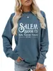 Sudadera de Otoño para Mujer Salim Estampado de Escoba Pullover Holgada Cuello Redondo Manga Larga Sudadera Casual 10