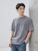 Camiseta de algodón puro de manga corta para hombre estilo vintage, corte holgado europeo y americano, adecuada para adolescentes, Amazon transfronterizo, 180G, marca americana de moda, venta al por mayor