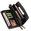 Billetera corta para hombre Yingbang, billetera tipo clutch con múltiples tarjetas, billetera de doble cremallera, entrega de una pieza