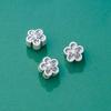 Plata Fina S999 Retro Cruz Flor de Durazno Cuentas Flor Pequeña Cuentas de Plata DIY Pulsera Accesorios de Joyería de Plata Material