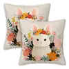 Fronha de Almofada Coelho da Páscoa Estampa Fofa de Animal de Estimação Almofada Decorativa para Sofá Cama Almofada Grande de Suporte Personalização