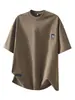 Ropa para Hombre Fengshe / Nueva Camiseta de Manga Corta de Algodón Puro para Hombre de Verano, Estampado Vintage, Corte Holgado, Tallas Grandes, Top de Moda Estilo Americano