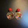 Pendientes, clips para orejas, accesorios para orejas con diseño geométrico de pétalos de melocotón vintage para primavera y verano en color rosa.