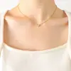 Estilo Ins Coreano de Moda Versátil Zircón Diamante Individual Colgante Lujo Accesible Cadena para Clavícula Acero de Titanio Collar Oro de 18K Joyería que no se decolora