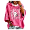 Nueva sudadera de Halloween transfronteriza 2026 con estampado de letras, sudadera con capucha para mujer con diseño independiente y forro polar pequeño