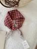 Algodón suave y lino transpirable aptos para la piel protección para el cuello cuadrado pequeño punto de ola flor de anacardo turbante exportación coreana bufanda individual bufanda de seda damas